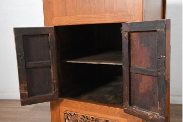 アジアンビンテージ　 李朝家具 　天板に投入口の付いた米櫃型サイドキャビネット(コメビツ、こめびつ、サイドボード、リビングボード、収納棚、戸棚、店舗什器、ヴィンテージ)(R-082690)