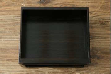 中古　美品　黒檀の風合いが魅力の小振りな茶棚(コクタン、飾り棚、違い棚、収納棚、戸棚、民芸家具)(R-082691)