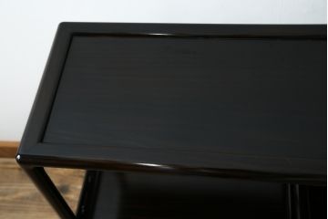 中古　美品　黒檀の風合いが魅力の小振りな茶棚(コクタン、飾り棚、違い棚、収納棚、戸棚、民芸家具)(R-082691)