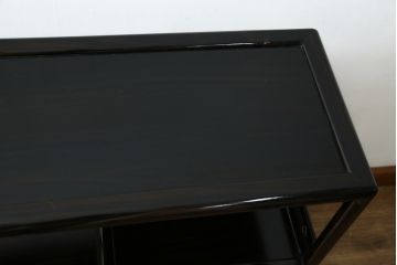 中古　美品　黒檀の風合いが魅力の小振りな茶棚(コクタン、飾り棚、違い棚、収納棚、戸棚、民芸家具)(R-082691)
