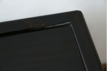 中古　美品　黒檀の風合いが魅力の小振りな茶棚(コクタン、飾り棚、違い棚、収納棚、戸棚、民芸家具)(R-082691)