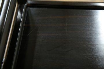 中古　美品　黒檀の風合いが魅力の小振りな茶棚(コクタン、飾り棚、違い棚、収納棚、戸棚、民芸家具)(R-082691)