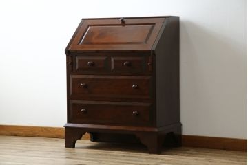 中古　超美品　松本民芸家具　#33A型　コンパクトなライティングビューロー(机、デスク、在宅用、在宅ワーク用、ワークデスク、引き出し)(定価約40万円)(R-082695)