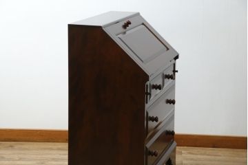 中古　超美品　松本民芸家具　#33A型　コンパクトなライティングビューロー(机、デスク、在宅用、在宅ワーク用、ワークデスク、引き出し)(定価約40万円)(R-082695)