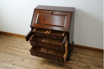中古　超美品　松本民芸家具　#33A型　コンパクトなライティングビューロー(机、デスク、在宅用、在宅ワーク用、ワークデスク、引き出し)(定価約40万円)(R-082695)