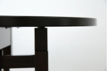 中古　美品　松本民芸家具　脚のデザインがシックな#13型T・Fバタフライ卓(バタフライテーブル、サイドテーブル、ラウンドテーブル、丸テーブル、ドロップリーフテーブル、カフェテーブル、コーヒーテーブル)(定価約18万円)(R-082697)