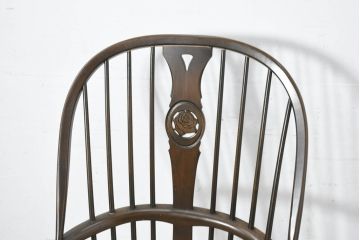中古　美品　激レア　ERCOL(アーコール)　フラワーバッグ　Latimer(ラティマー)　美しい曲げ木と高背のデザインが特徴のロッキングチェア(ラティマーチェア、チェアメーカーズチェア、Chairmakers Chair、アームチェア、揺り椅子、イス、椅子、英国)(R-082698)