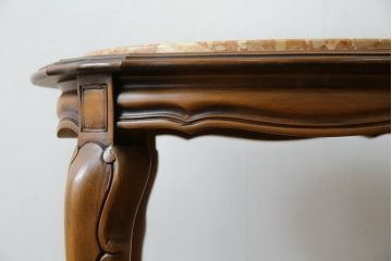 中古　イタリア　大理石トップのかわいいデザインのサイドテーブル(フラワースタンド、コンソールテーブル、ナイトテーブル、花台、飾り台)(R-082699)