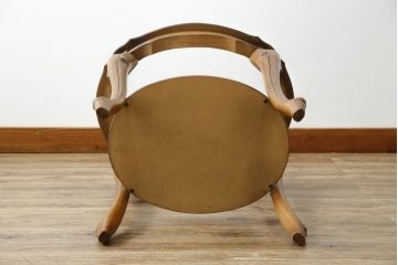 中古　イタリア　大理石トップのかわいいデザインのサイドテーブル(フラワースタンド、コンソールテーブル、ナイトテーブル、花台、飾り台)(R-082699)