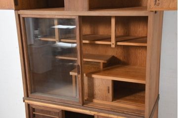 和製ビンテージ　美品　屋久杉　優しい色合いと杢目が魅力的な茶箪笥(茶タンス、収納棚、戸棚、茶棚、飾り棚、キャビネット、ヴィンテージ)(R-082701)