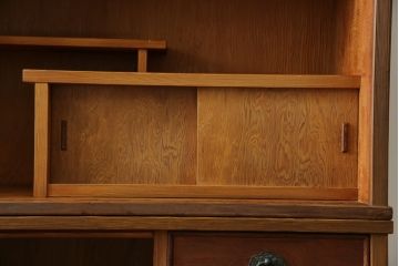 和製ビンテージ　美品　屋久杉　優しい色合いと杢目が魅力的な茶箪笥(茶タンス、収納棚、戸棚、茶棚、飾り棚、キャビネット、ヴィンテージ)(R-082701)