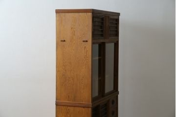 和製ビンテージ　美品　屋久杉　優しい色合いと杢目が魅力的な茶箪笥(茶タンス、収納棚、戸棚、茶棚、飾り棚、キャビネット、ヴィンテージ)(R-082701)