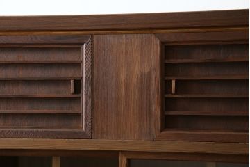 和製ビンテージ　美品　屋久杉　優しい色合いと杢目が魅力的な茶箪笥(茶タンス、収納棚、戸棚、茶棚、飾り棚、キャビネット、ヴィンテージ)(R-082701)