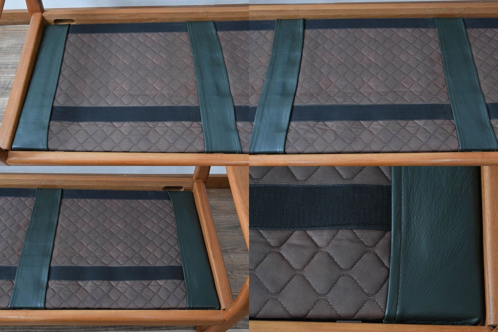 デンマークビンテージ　Dyrlund(デューロン)　本革　チーク材のフレームが重厚感と温もりを演出する3人掛けソファ　(R-082705)