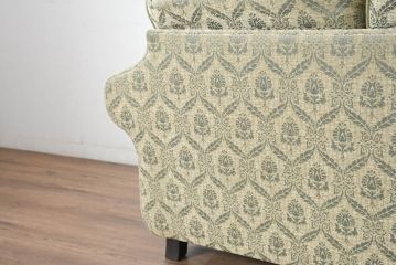 中古　美品!!　イギリス　高級品!!　英国高級家具ブランド　Art forma(アートフォーマ)　キャスター付き!上品なファブリックが魅力的な2人掛けソファ(ラブソファ、二人掛け、2P、英国)(定価約50万円)(R-082706)