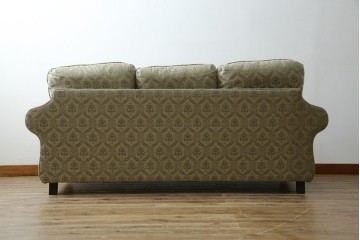中古　美品!!　イギリス　高級品!!　英国高級家具ブランド　Art forma(アートフォーマ)　キャスター付き!上品なファブリックが魅力的な3人掛けソファ(トリプルソファ、三人掛け、3P、英国)(定価約65万円)(R-082707)