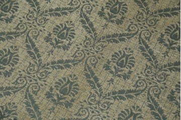 中古　美品!!　イギリス　高級品!!　英国高級家具ブランド　Art forma(アートフォーマ)　キャスター付き!上品なファブリックが魅力的な3人掛けソファ(トリプルソファ、三人掛け、3P、英国)(定価約65万円)(R-082707)