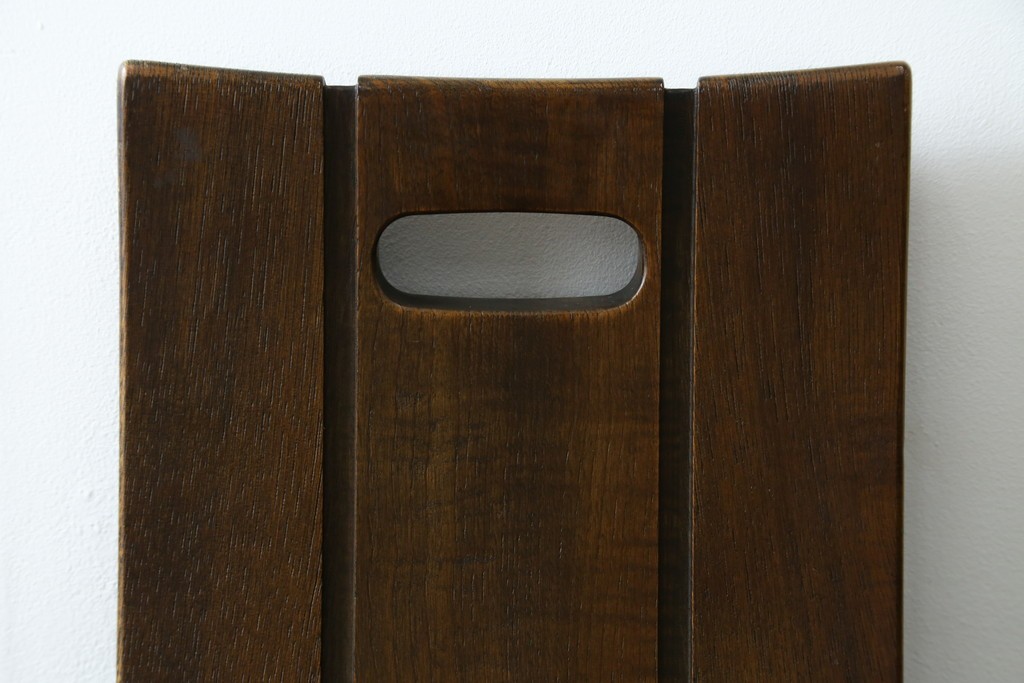 中古　美品　希少な廃番品!!　カリモク家具(karimoku)　ナラ(楢)材　持ち手付き　和モダンなハイバックチェア4脚セット　(R-082709)