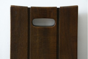 中古　美品　希少な廃番品!!　カリモク家具(karimoku)　ナラ(楢)材　持ち手付き　和モダンなハイバックチェア4脚セット　(R-082709)