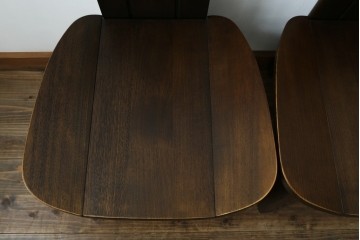 中古　美品　希少な廃番品!!　カリモク家具(karimoku)　ナラ(楢)材　持ち手付き　和モダンなハイバックチェア4脚セット　(R-082709)