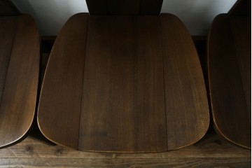 中古　美品　希少な廃番品!!　カリモク家具(karimoku)　ナラ(楢)材　持ち手付き　和モダンなハイバックチェア4脚セット　(R-082709)