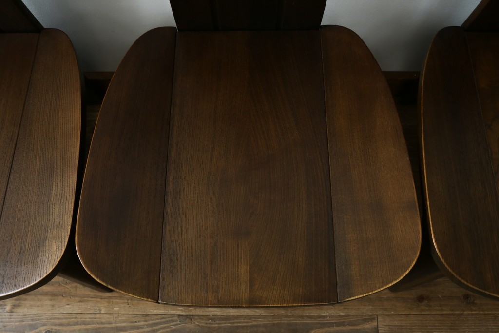 中古　美品　希少な廃番品!!　カリモク家具(karimoku)　ナラ(楢)材　持ち手付き　和モダンなハイバックチェア4脚セット　(R-082709)