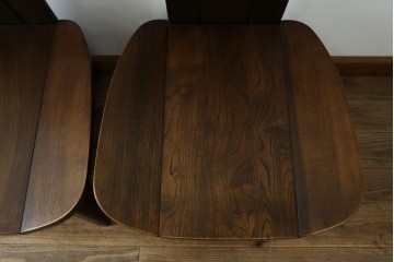 中古　美品　希少な廃番品!!　カリモク家具(karimoku)　ナラ(楢)材　持ち手付き　和モダンなハイバックチェア4脚セット　(R-082709)