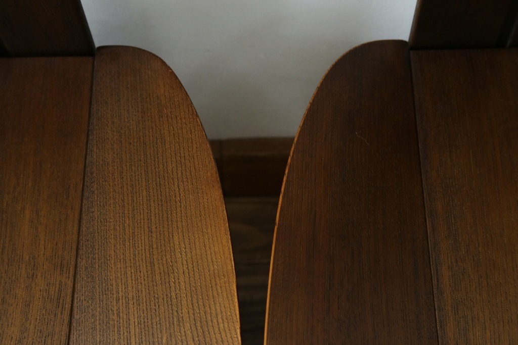 中古　美品　希少な廃番品!!　カリモク家具(karimoku)　ナラ(楢)材　持ち手付き　和モダンなハイバックチェア4脚セット　(R-082709)