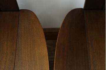 中古　美品　希少な廃番品!!　カリモク家具(karimoku)　ナラ(楢)材　持ち手付き　和モダンなハイバックチェア4脚セット　(R-082709)