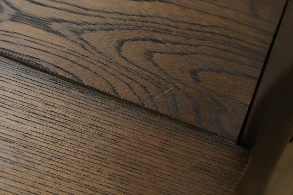 中古　美品　希少な廃番品!!　カリモク家具(karimoku)　ナラ(楢)材　持ち手付き　和モダンなハイバックチェア4脚セット　(R-082709)