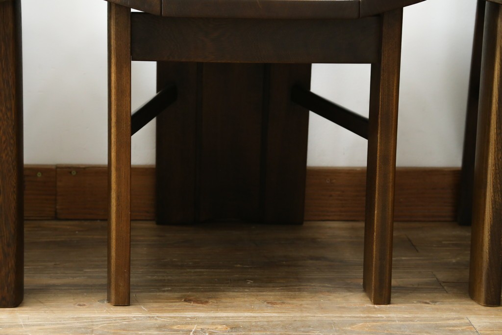 中古　美品　希少な廃番品!!　カリモク家具(karimoku)　ナラ(楢)材　持ち手付き　和モダンなハイバックチェア4脚セット　(R-082709)