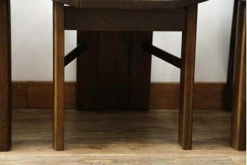 中古　美品　希少な廃番品!!　カリモク家具(karimoku)　ナラ(楢)材　持ち手付き　和モダンなハイバックチェア4脚セット　(R-082709)