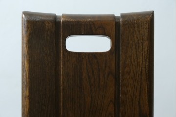 中古　美品　希少な廃番品!!　カリモク家具(karimoku)　ナラ(楢)材　持ち手付き　和モダンなハイバックチェア4脚セット　(R-082709)