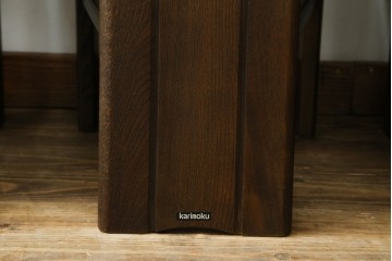 中古　美品　希少な廃番品!!　カリモク家具(karimoku)　ナラ(楢)材　持ち手付き　和モダンなハイバックチェア4脚セット　(R-082709)