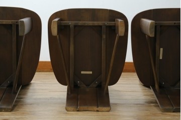 中古　美品　希少な廃番品!!　カリモク家具(karimoku)　ナラ(楢)材　持ち手付き　和モダンなハイバックチェア4脚セット　(R-082709)