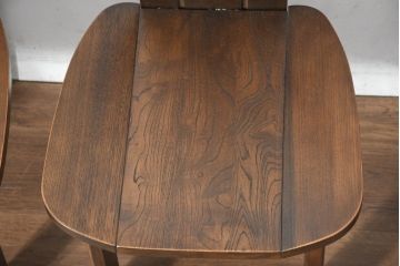 中古　美品　希少な廃番品!!　カリモク家具(karimoku)　ナラ(楢)材　持ち手付き　和モダンなハイバックチェア4脚セット(板座チェア、椅子、イス、バラ売り可能)(R-082709)