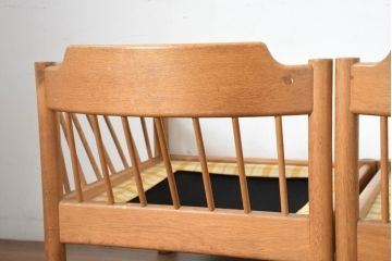 和製ビンテージ　希少モデル!!　国産職人手作り　伊勢丹別注　ナラ(楢)材　ゆったりとした時間を過ごしたくなる木のぬくもりに包まれた3連モジュール式曲木スピンドルバック3Pソファ(三人掛け、3人掛け、リビングチェア、トリプルソファ、アームソファ、ヴィンテージ)(R-082711)