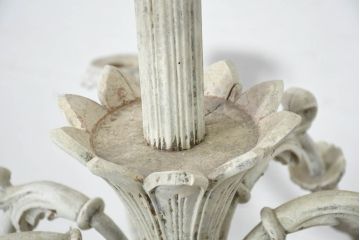 フランスアンティーク　南仏の大邸宅品　美しい木彫刻が素敵!!大振りでシャービックなキャンドルシャンデリア(天井照明、吊り下げ照明、ペンダントライト、蝋燭型、キャンドル型)(R-082712)