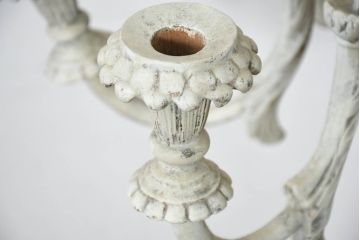 フランスアンティーク　南仏の大邸宅品　美しい木彫刻が素敵!!大振りでシャービックなキャンドルシャンデリア(天井照明、吊り下げ照明、ペンダントライト、蝋燭型、キャンドル型)(R-082712)