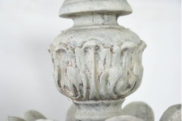 フランスアンティーク　南仏の大邸宅品　美しい木彫刻が素敵!!大振りでシャービックなキャンドルシャンデリア(天井照明、吊り下げ照明、ペンダントライト、蝋燭型、キャンドル型)(R-082712)