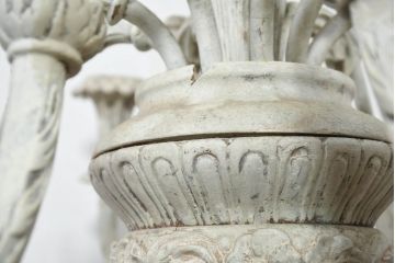 フランスアンティーク　南仏の大邸宅品　美しい木彫刻が素敵!!大振りでシャービックなキャンドルシャンデリア(天井照明、吊り下げ照明、ペンダントライト、蝋燭型、キャンドル型)(R-082712)