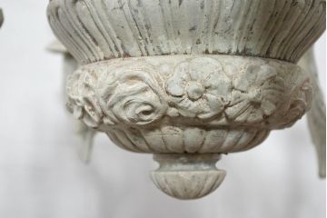 フランスアンティーク　南仏の大邸宅品　美しい木彫刻が素敵!!大振りでシャービックなキャンドルシャンデリア(天井照明、吊り下げ照明、ペンダントライト、蝋燭型、キャンドル型)(R-082712)