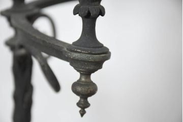 ヨーロッパアンティーク　ミントグリーンのシェードが珍しい!!ブロンズのフレームと凝った装飾が美しい超特大サイズのハンギングランプ(吊り下げランプ、天井照明、吊り下げ照明)(R-082713)