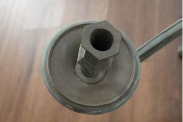 フランスアンティーク　特大で重厚!!一般家庭用とは思えないほど立派!凝った装飾のブロンズ製キャンドル式シャンデリア(天井照明、吊り下げ照明、ペンダントライト、蝋燭型、キャンドル型)(R-082715)