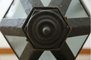 フランスビンテージ　アイアン　空間に圧倒的な存在感を与える特大サイズ照明(ペンダントライト、吊り下げ照明、天井照明、ヴィンテージ)(R-082716)