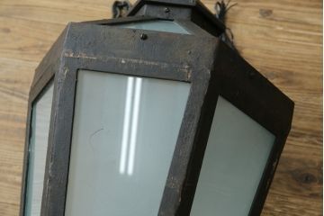 フランスビンテージ　アイアン　空間に圧倒的な存在感を与える特大サイズ照明(ペンダントライト、吊り下げ照明、天井照明、ヴィンテージ)(R-082717)