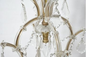 フランスアンティーク　1灯　空間を華やかに彩る繊細な装飾のシャンデリア(天井照明、ペンダントライト、吊り下げ照明)(R-082718)