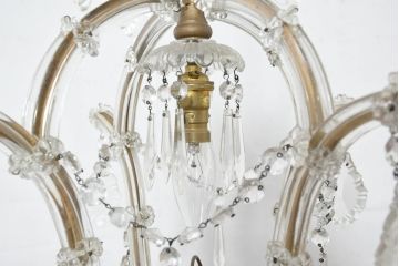 フランスアンティーク　1灯　空間を華やかに彩る繊細な装飾のシャンデリア(天井照明、ペンダントライト、吊り下げ照明)(R-082718)
