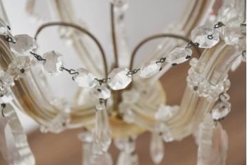 フランスアンティーク　1灯　空間を華やかに彩る繊細な装飾のシャンデリア(天井照明、ペンダントライト、吊り下げ照明)(R-082718)