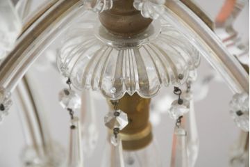 フランスアンティーク　1灯　空間を華やかに彩る繊細な装飾のシャンデリア(天井照明、ペンダントライト、吊り下げ照明)(R-082718)